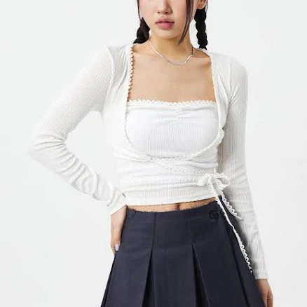 Lace Top and Cardigan Set