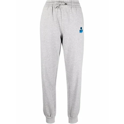 MARANT ÉTOILE - logo-patch track pants - women - Recycled Polyester/Cotton - 40 - Grey