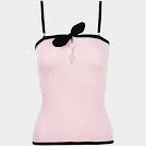 Chanel SS 2022 Pink and Black Ribbon Knit Top