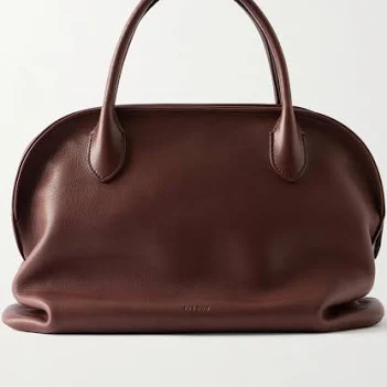 The Row Agnes Leather Tote - Women - Burgundy Top-Handle Bags