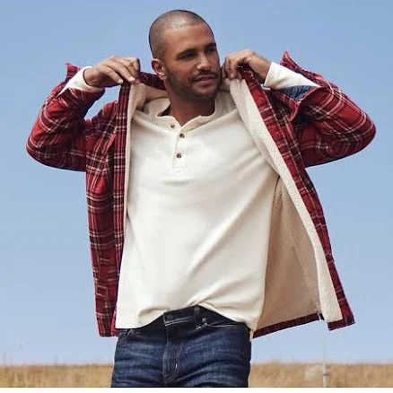 Lands' End Men's Long Sleeve Thermal Waffle Henley