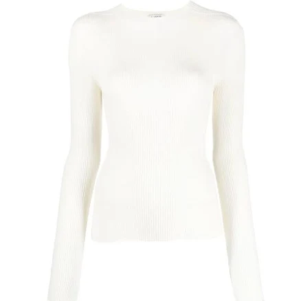 Lanvin Women's Long-Sleeve Ribbed-Knit Top