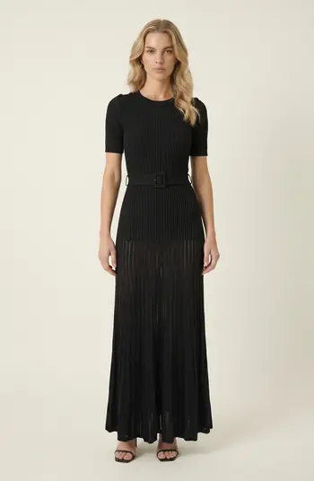 Side Pleated Knit Dress