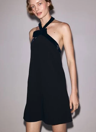 H&M Ladies Halterneck Dress with Bow-Detail