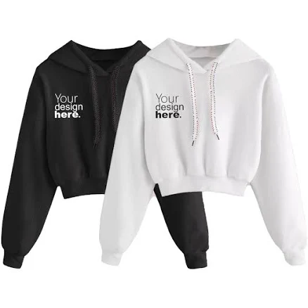 Custom Printed Crop Top Hoodie