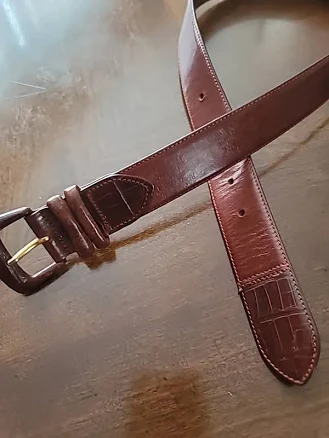 Campaign Sz 30 Brown Solid Leather 7 Hole Belt Made In Italy