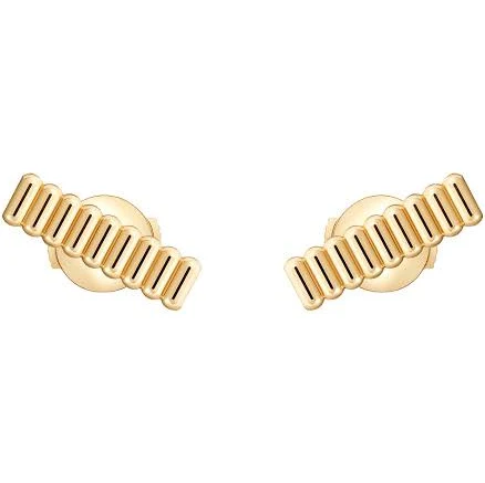 Boucheron Women's Quatre Grosgrain 18ct Yellow-Gold Stud Earrings