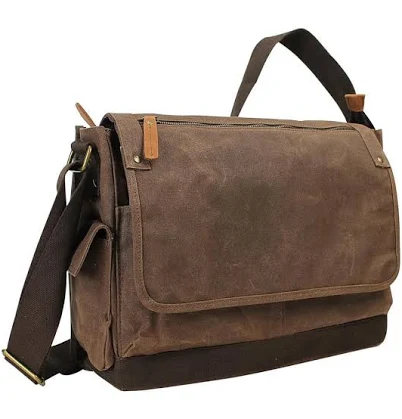 Vagarant 15 in. Vintage Cotton Wax Canvas Laptop Messenger Bag