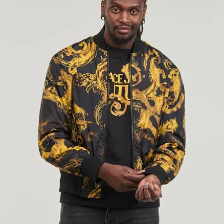 Versace Jeans Couture Men's Reversible Baroque-Print Bomber Jacket