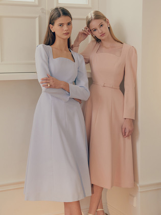 Square Neck Flared Dress