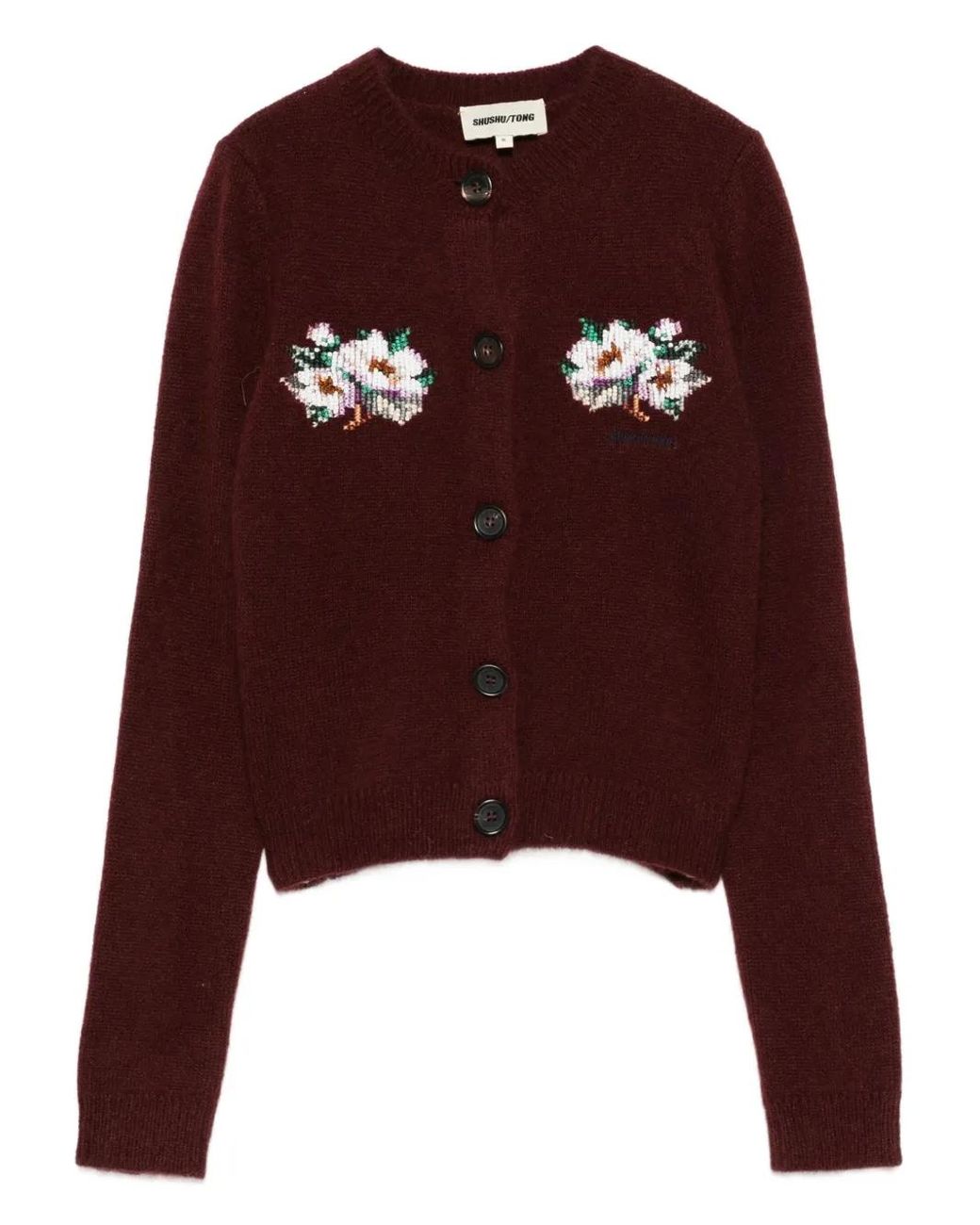 Floral-embroidered Cardigan