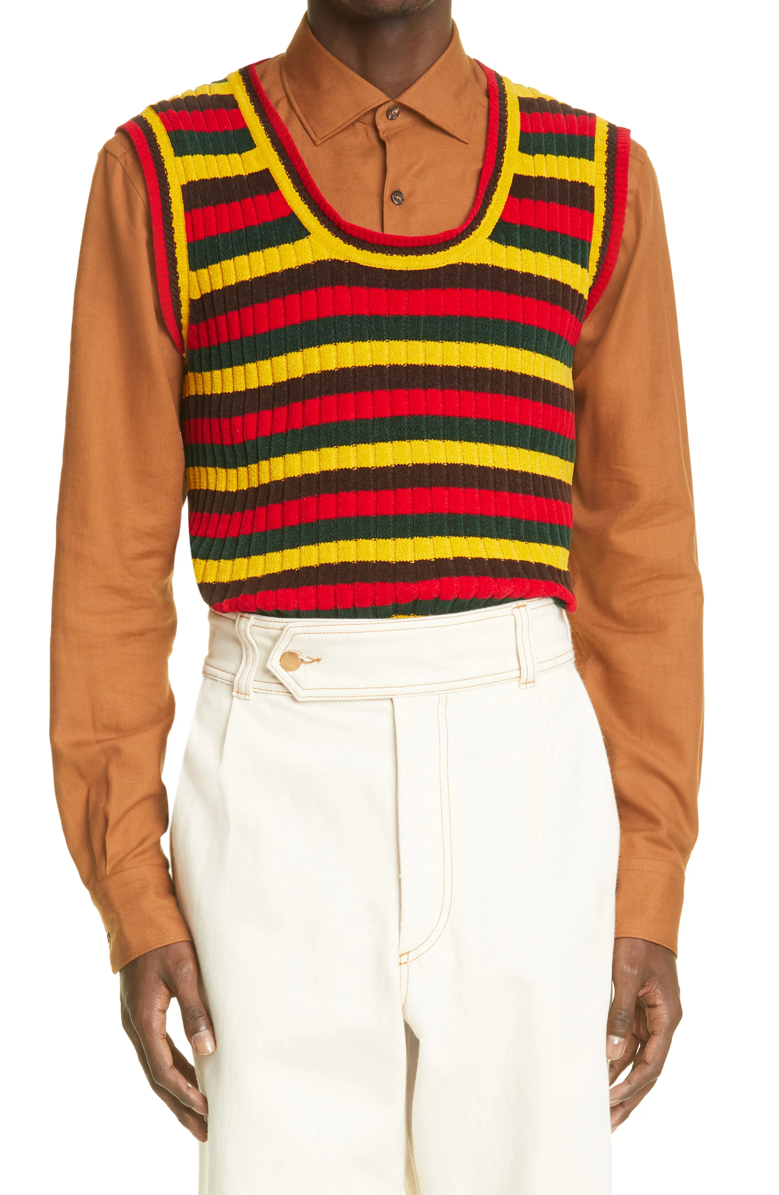 Brixton Striped Knitted Vest