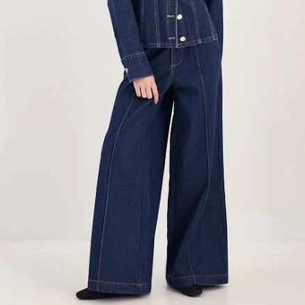 Nasty Gal Women's Pleated Wide Leg Jeans