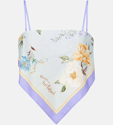 Self Portrait Floral Linen Top