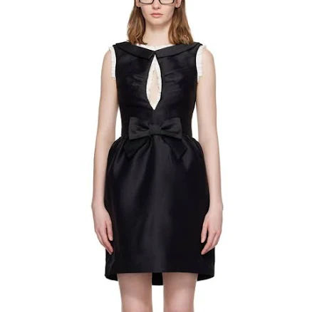 SHUSHU/TONG Black Long Cut-Out Sleeveless Minidress