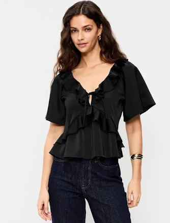 Old Navy Women's Ruffle Tie-Front Top