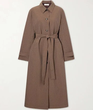 Róhe Women's Belted Checked Taffeta Trench Coat