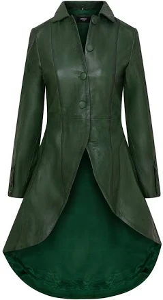 Womens Gothic Full Length Victorian Leather Coat