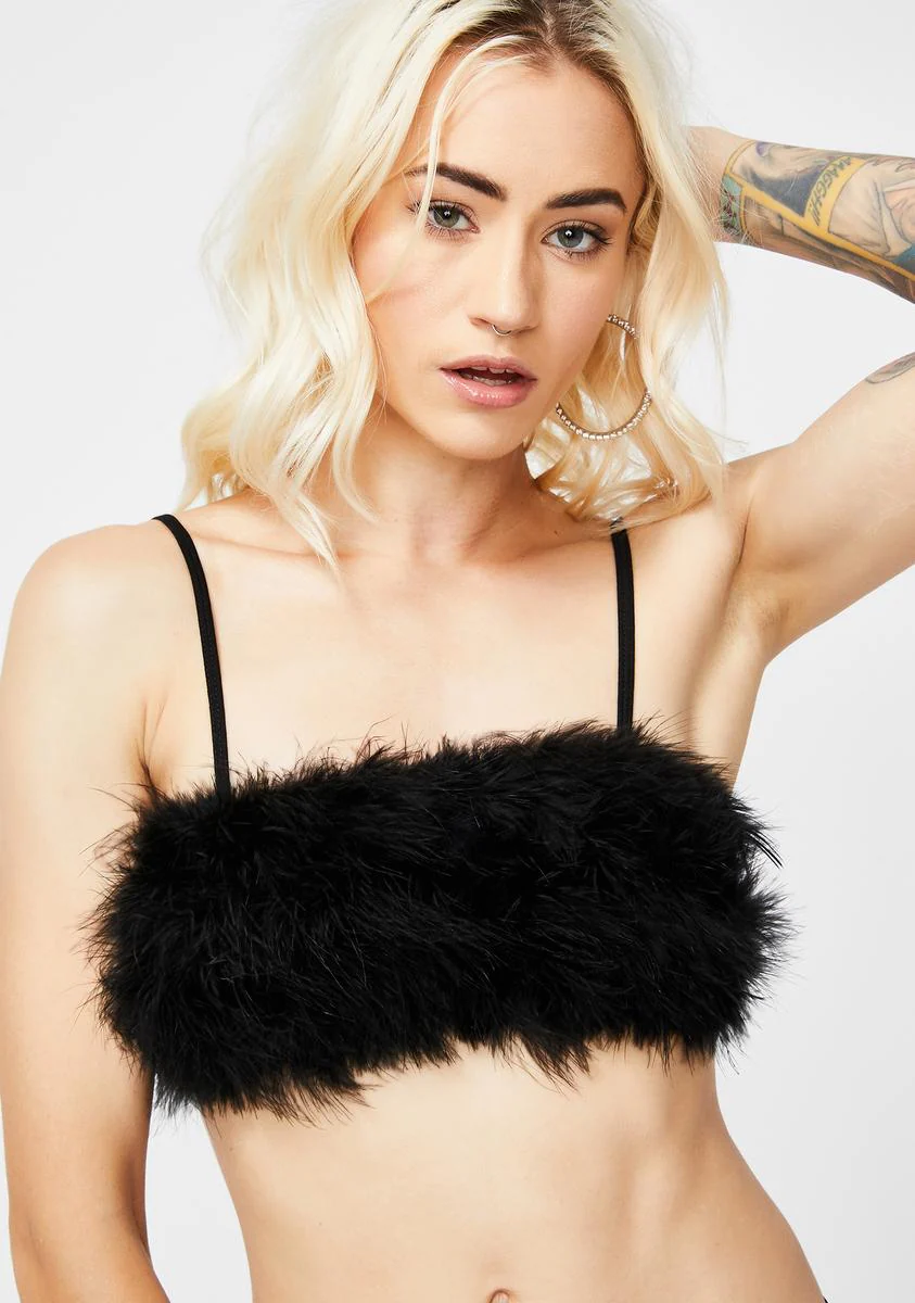 Sugar Thrillz Marabou Boob Tube