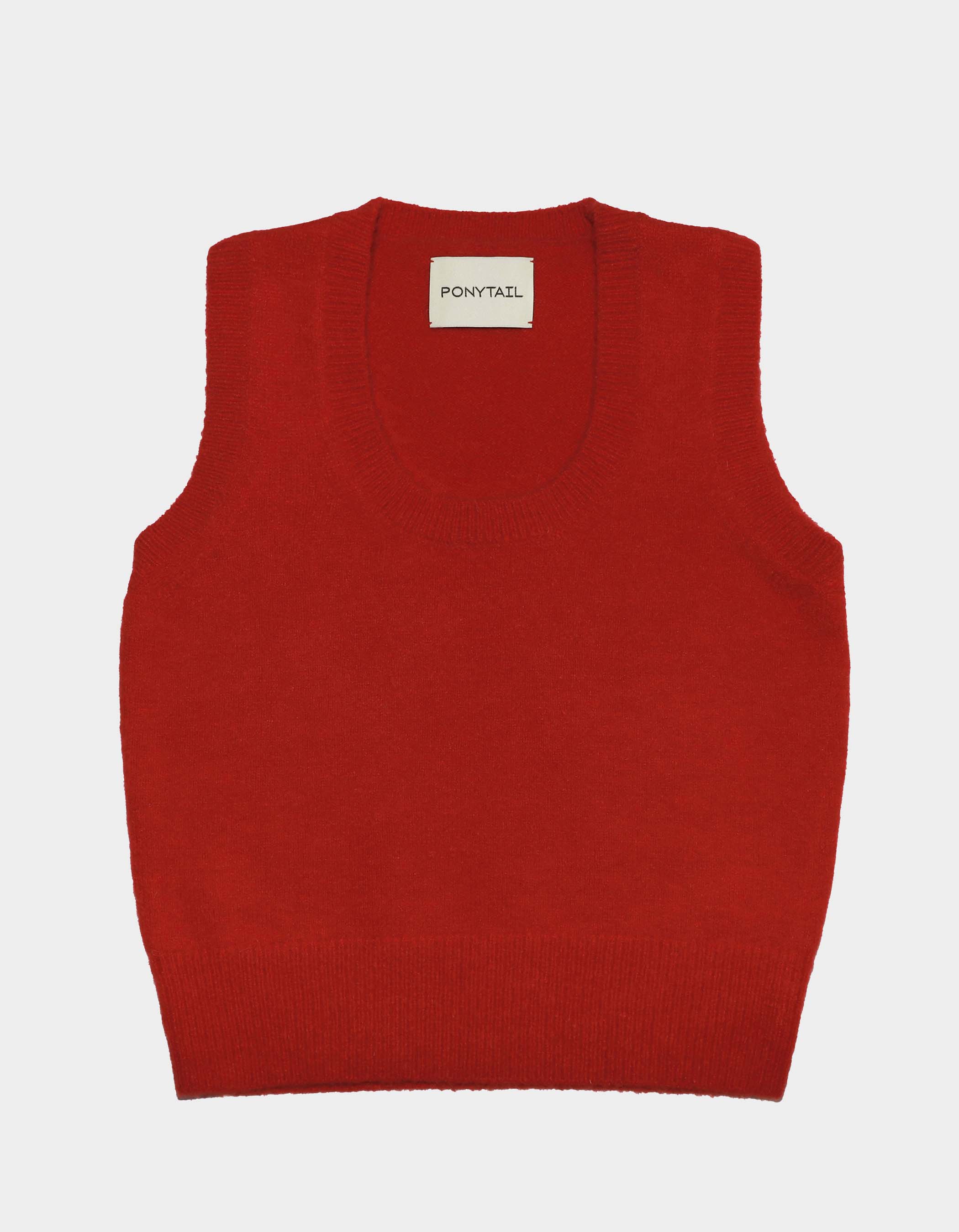 'CRAYON' Knit Sleevless Vest (CANDY RED)