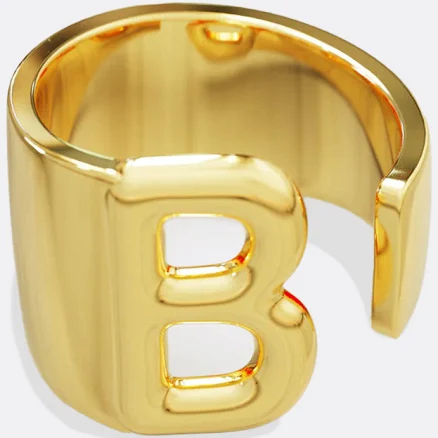 Initial Monogram Gold Ring