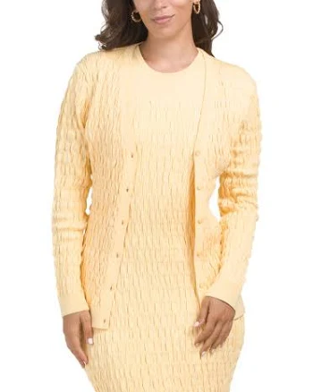 Smocked Cardigan