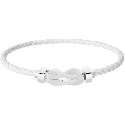 FRED White Cord 18K Yellow Gold Md Chance Infinie Buckle