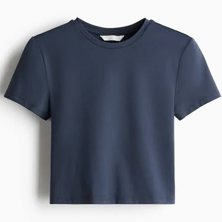 H&M Ladies Cropped Microfiber T-Shirt