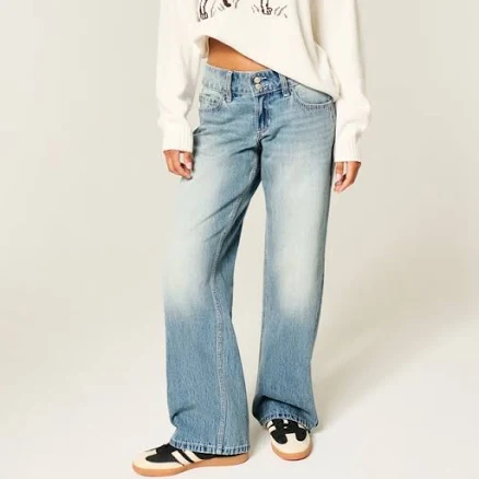 Hollister Women's Low-Rise Y2K Baggy Jeans
