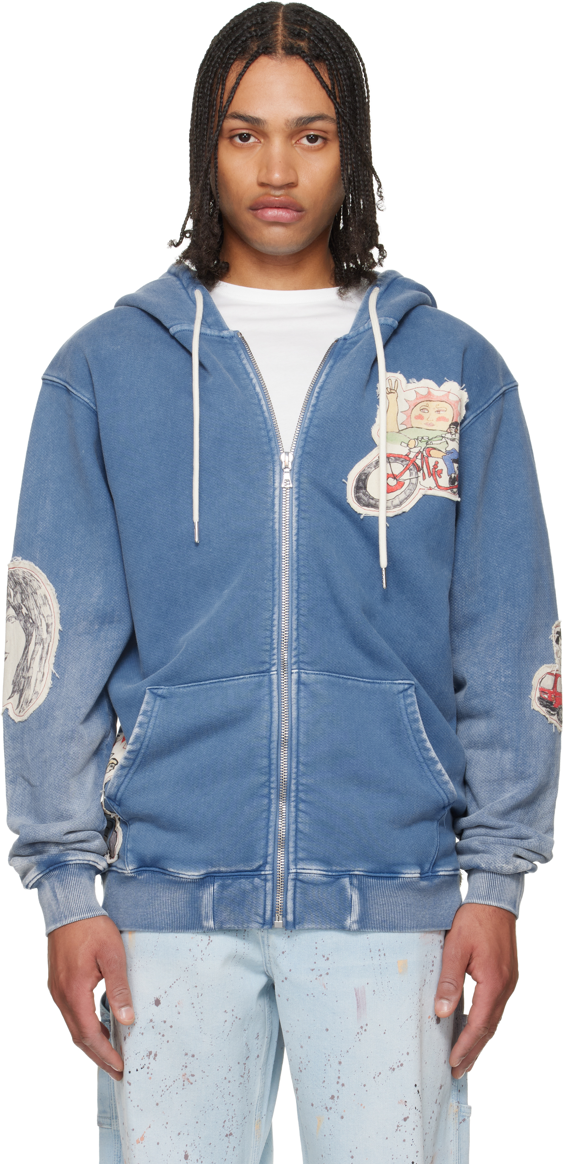 Blue Lynard California Cool Terry Graphics Zip Hoodie