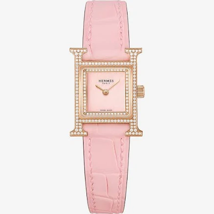 Heure H 18K Rose Gold 0.30 TCW Diamond Mini Watch