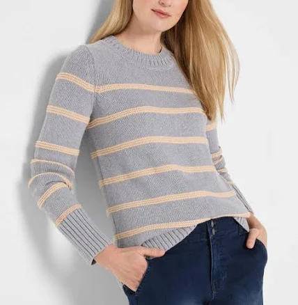 NIC+ZOE Women's Go to Stripe Cotton Sweater