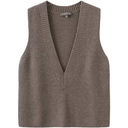 Wool Deep V-Neck Sweater Vest