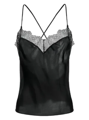 Lace-trim Silk Camisole