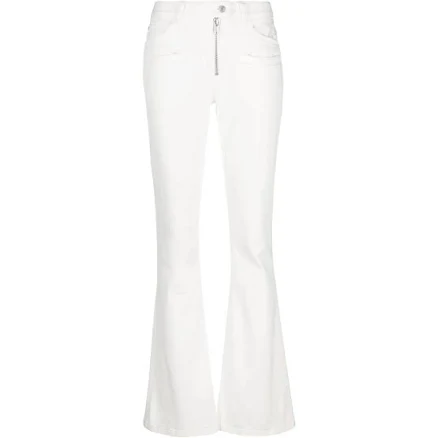 Courrèges - low-rise bootcut jeans - women - Cotton/Cotton/Elastane - 26 - White