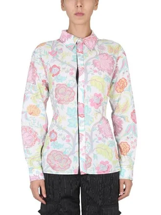 Marine Serre Floral Print Reverse Corset Shirt