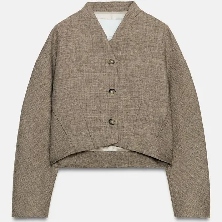 Zara Wool Blend Cropped Jacket
