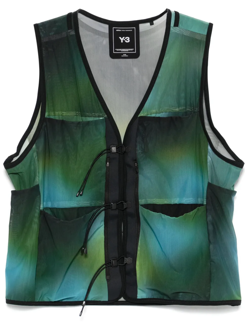 Abstract-print Mesh Vest
