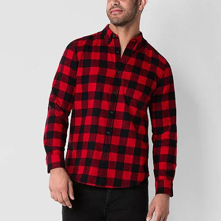 St. John's Bay Men's Classic Fit Long Sleeve Flannel Shirt