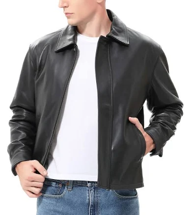 BGSD Men Ryan Zip Front Leather Jacket