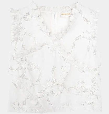 Women's Sleeveless Lace Bow Patchwork Top