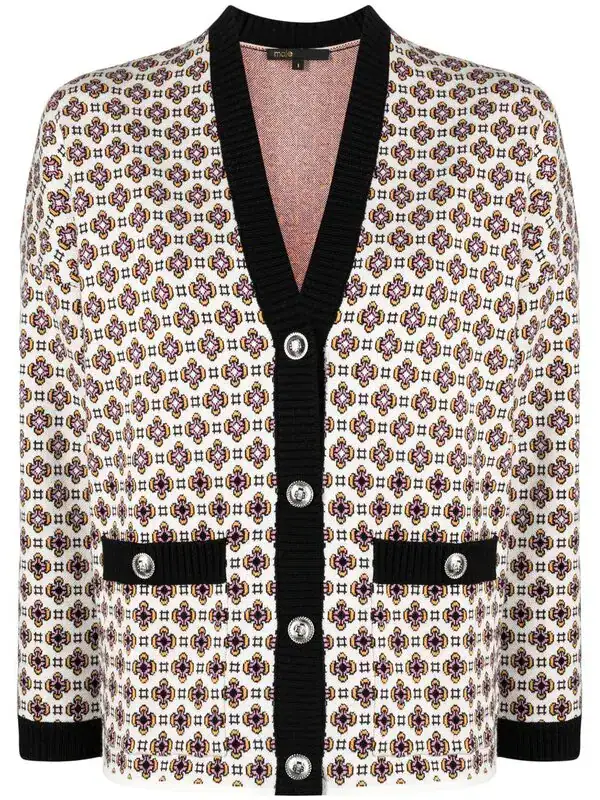 Tile Graphic-knit Cardigan