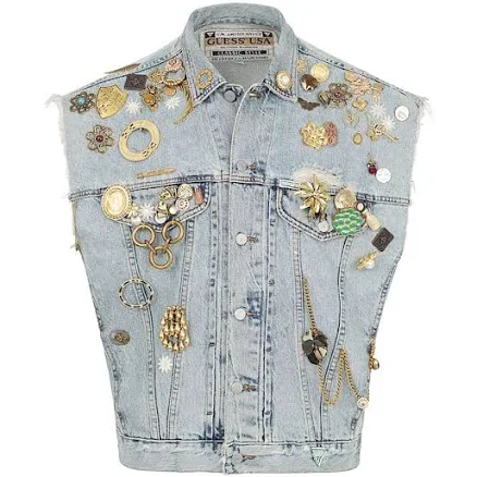Embellished Denim Vest