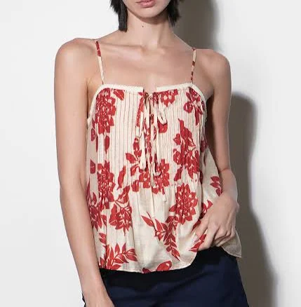 Riley Pintuck Top with Front Tie