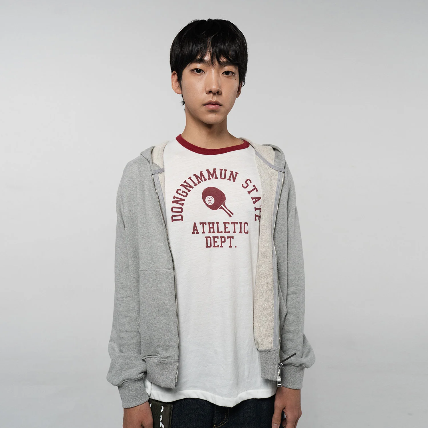 1/2 Authentic Table Tennis Club T (White/Burgundy)