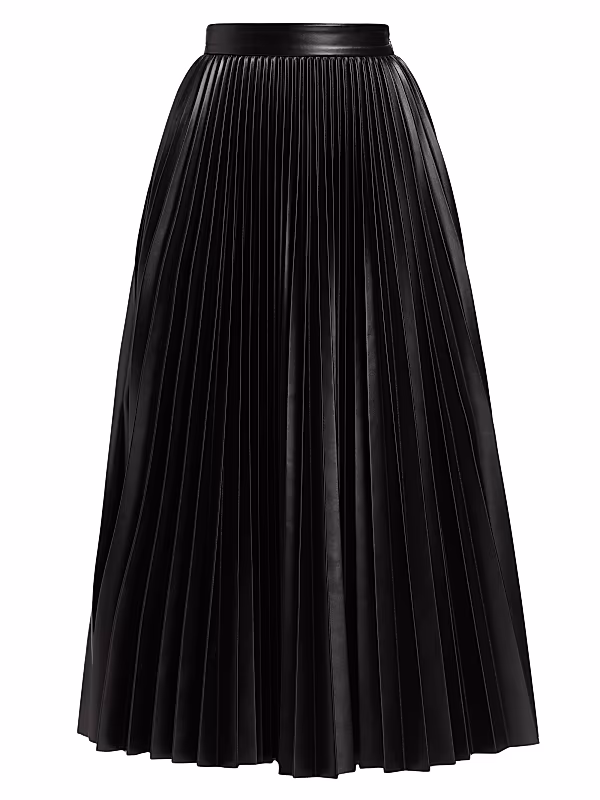 Leather Pleated Skirt