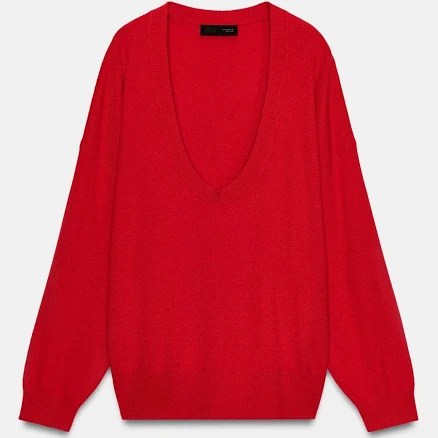Zara Deep V-Neck Knit Jumper