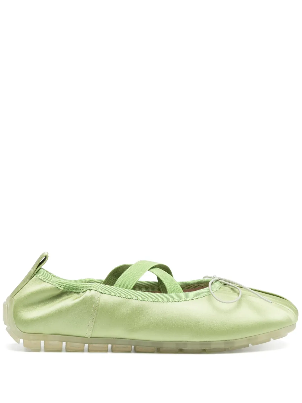 Heeled Leather Ballerina Shoes