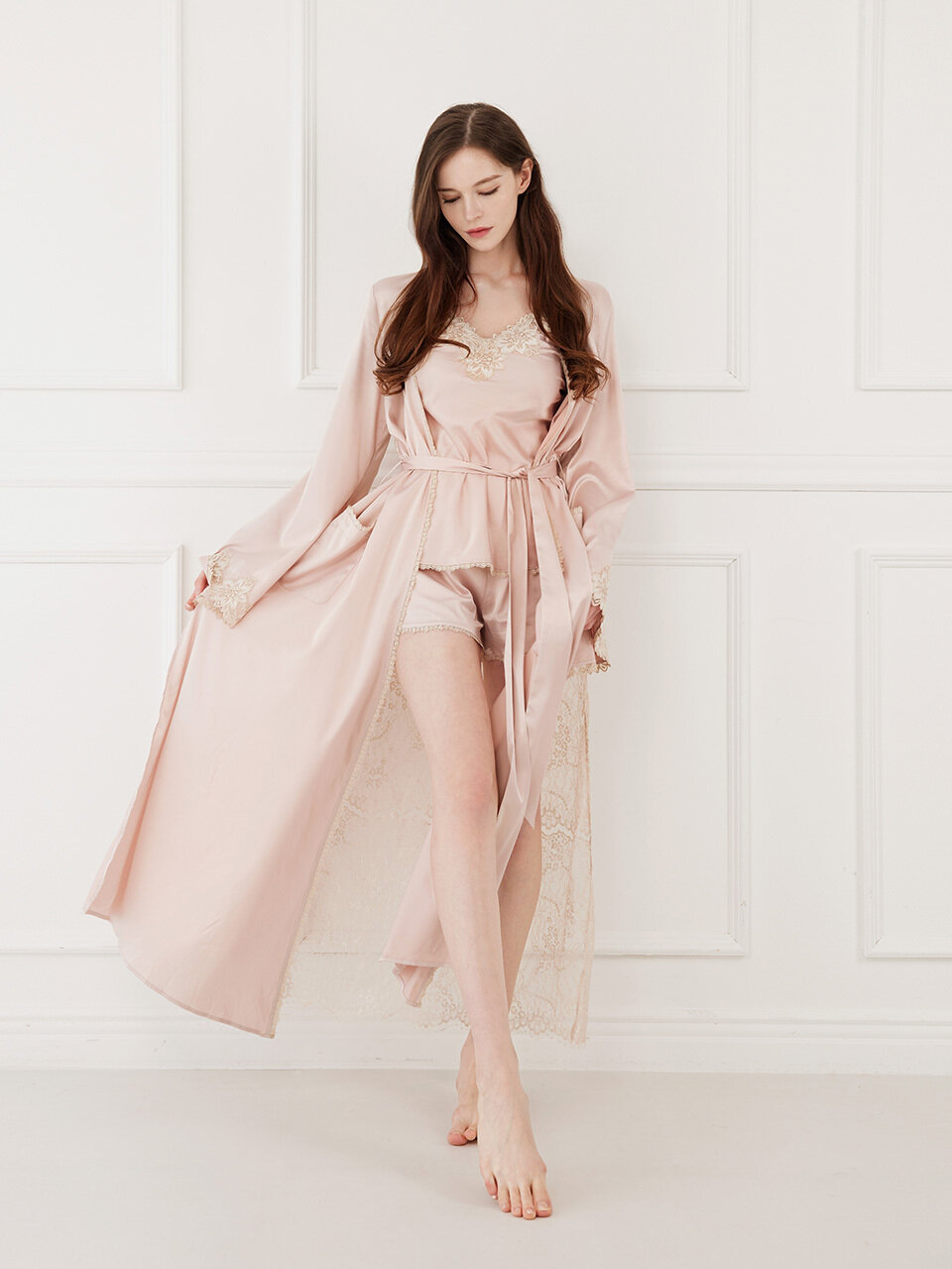 [GRACE SLIP] Long Robe (Pink)