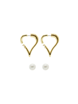 Heart Riverse Open Hoop Earrings